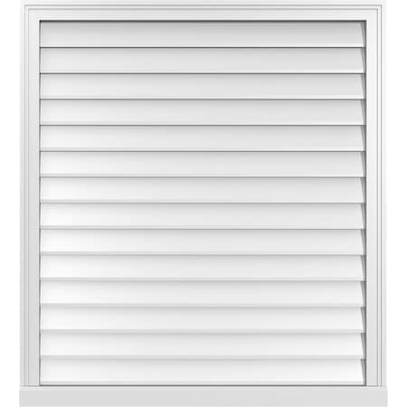 Ekena Millwork Vertical Surface Mount PVC Gable Vent w/ 2"W x 2"H , Brickmould Sill Frame, 38"W x 42"H GVPVE38X4203SN